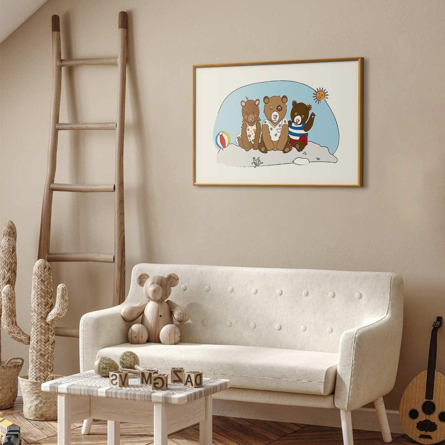 Poster - Bears on the Beach Artgeist