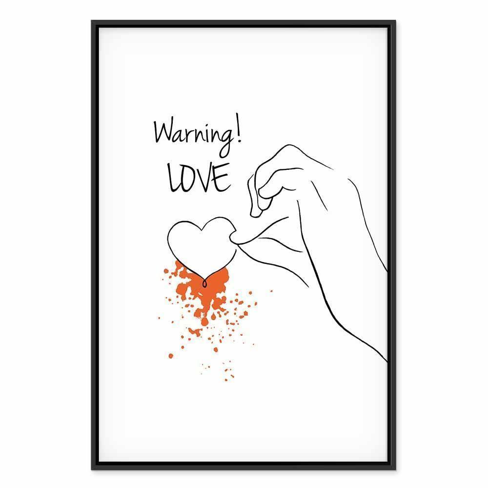 Leinwandbild - Warning! Love (1 Part) Vertical
