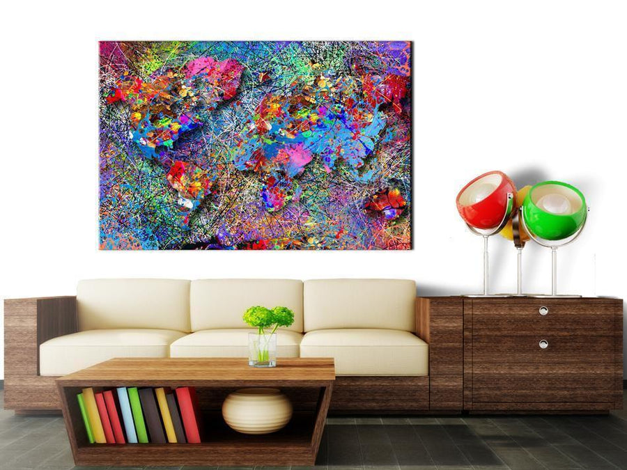 Leinwandbild - Map: Jackson Pollock inspiration Artgeist