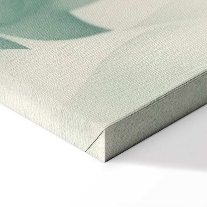 Leinwandbild - Watercolor Botanical Motif Delicate Green-Beige Leaves