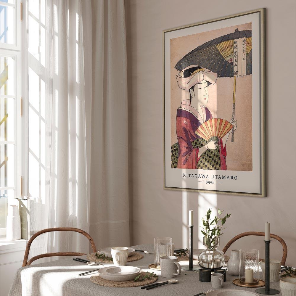 Leinwandbild - Woman With an Umbrella (1 Part) Vertical