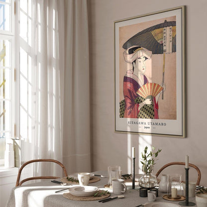 Leinwandbild - Woman With an Umbrella (1 Part) Vertical