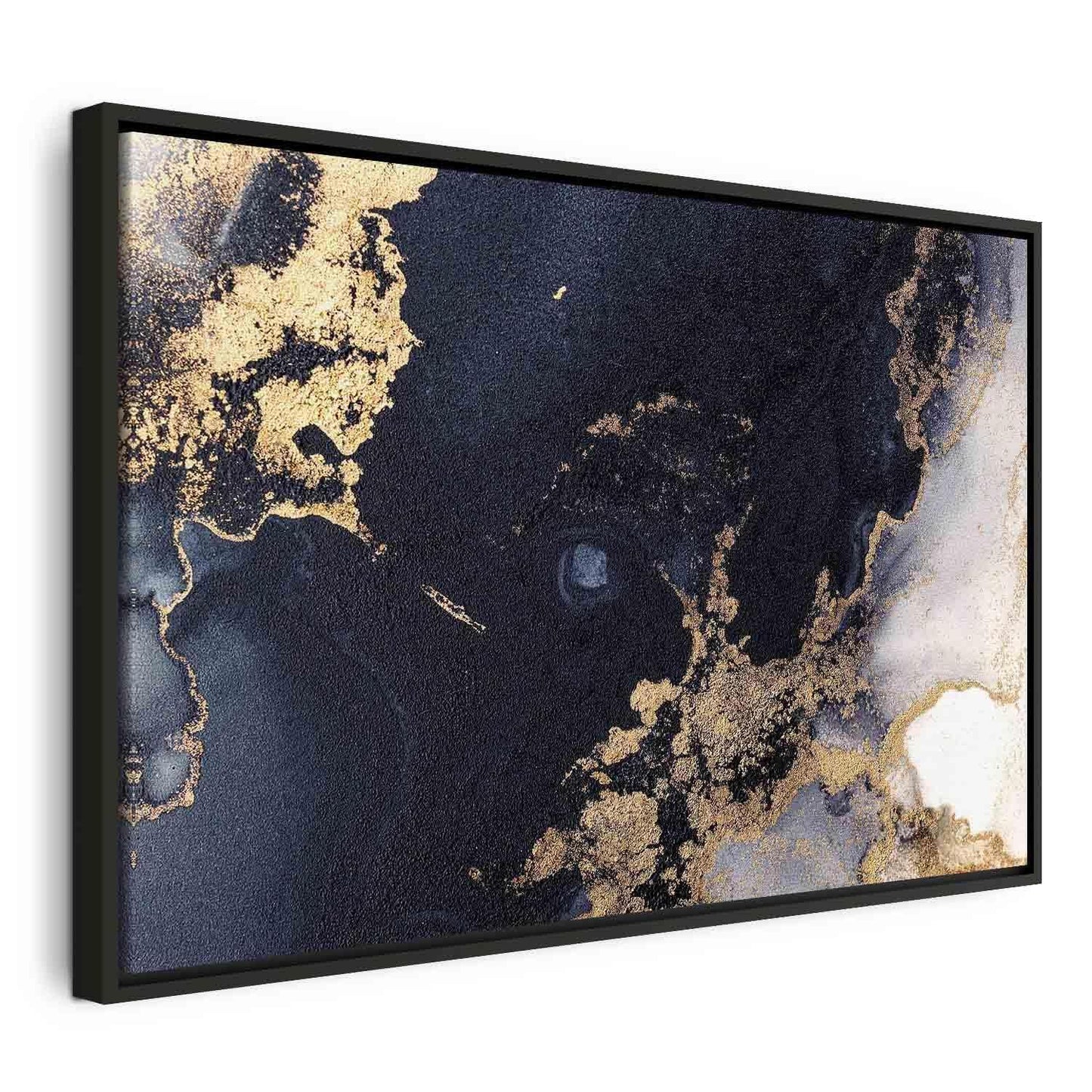 Leinwandbild - Marble and navy blue – abstract textured pattern inspired by the starry sky