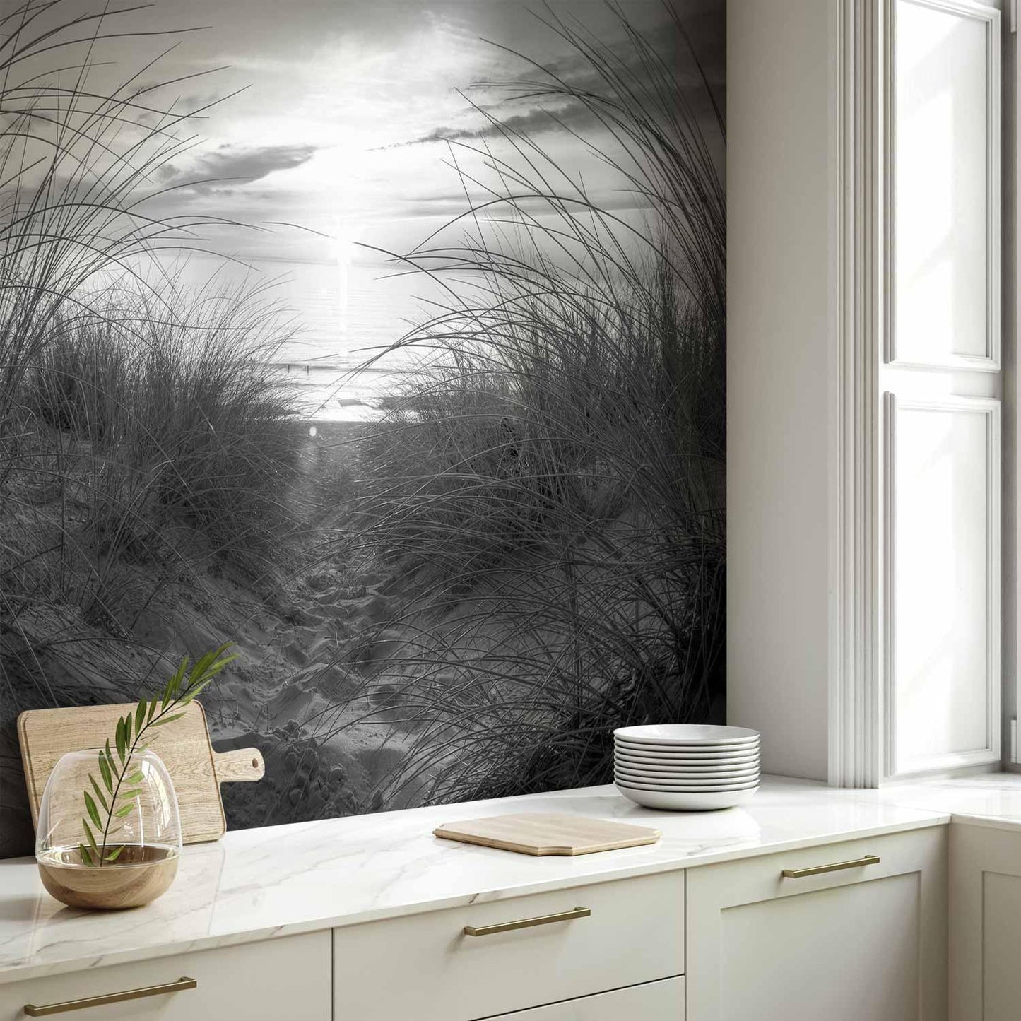 Fototapete - beach (black and white)