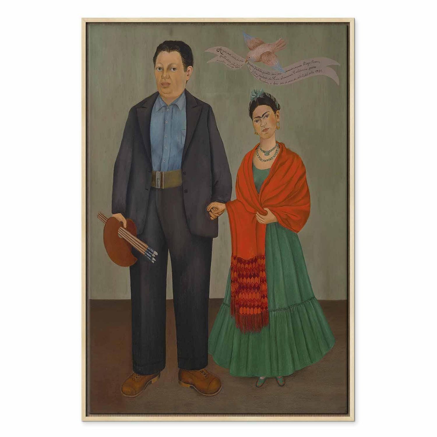 Leinwandbild - Frida Kahlo – Frida and Diego Rivera