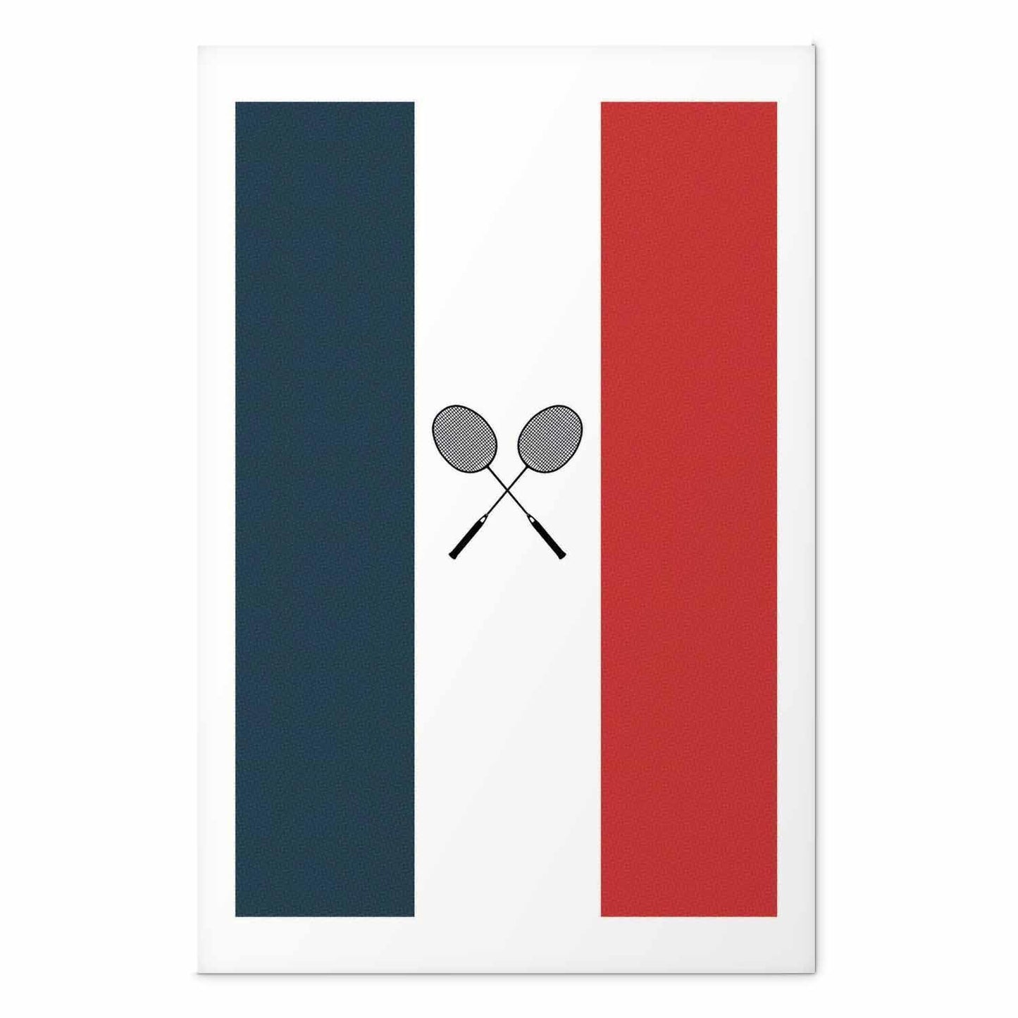 Poster - French Flags and Black Badminton Rackets