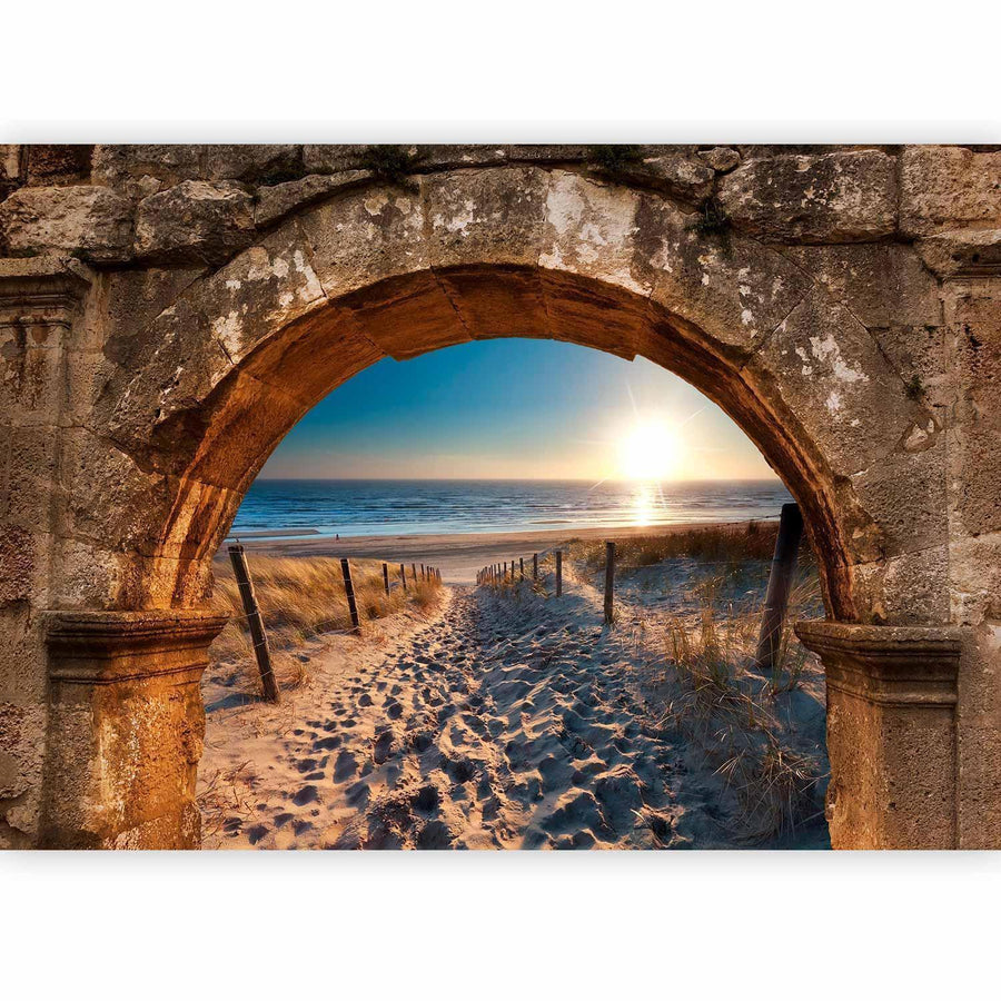 Fototapete „Bogen und Strand“ – Mediterranes Wandmotiv