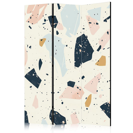 Paravent - Terrazzo with Large - Scaled Stones in Subdued Colors Artgeist