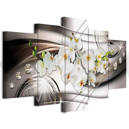 Leinwandbild - Orchid with Diamonds