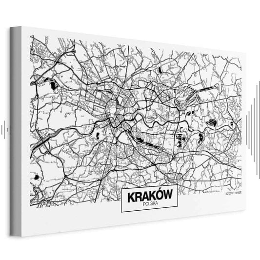 Leinwandbild - City Plan: Krakow (1 Part) Wide