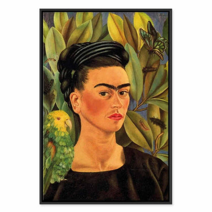 Leinwandbild - Frida Kahlo – Self-Portrait with Bonito