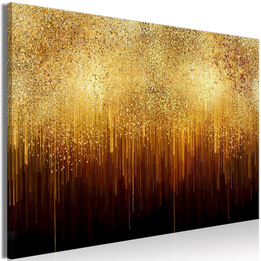 Leinwandbild Goldene Ausdehnung – Elegante abstrakte Wandkunst in Panoramaformat