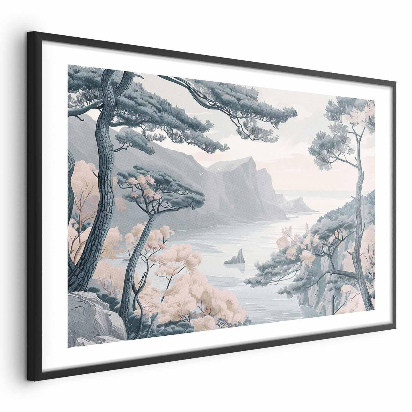 Poster - Blue Coast in Delicate Colors Artgeist
