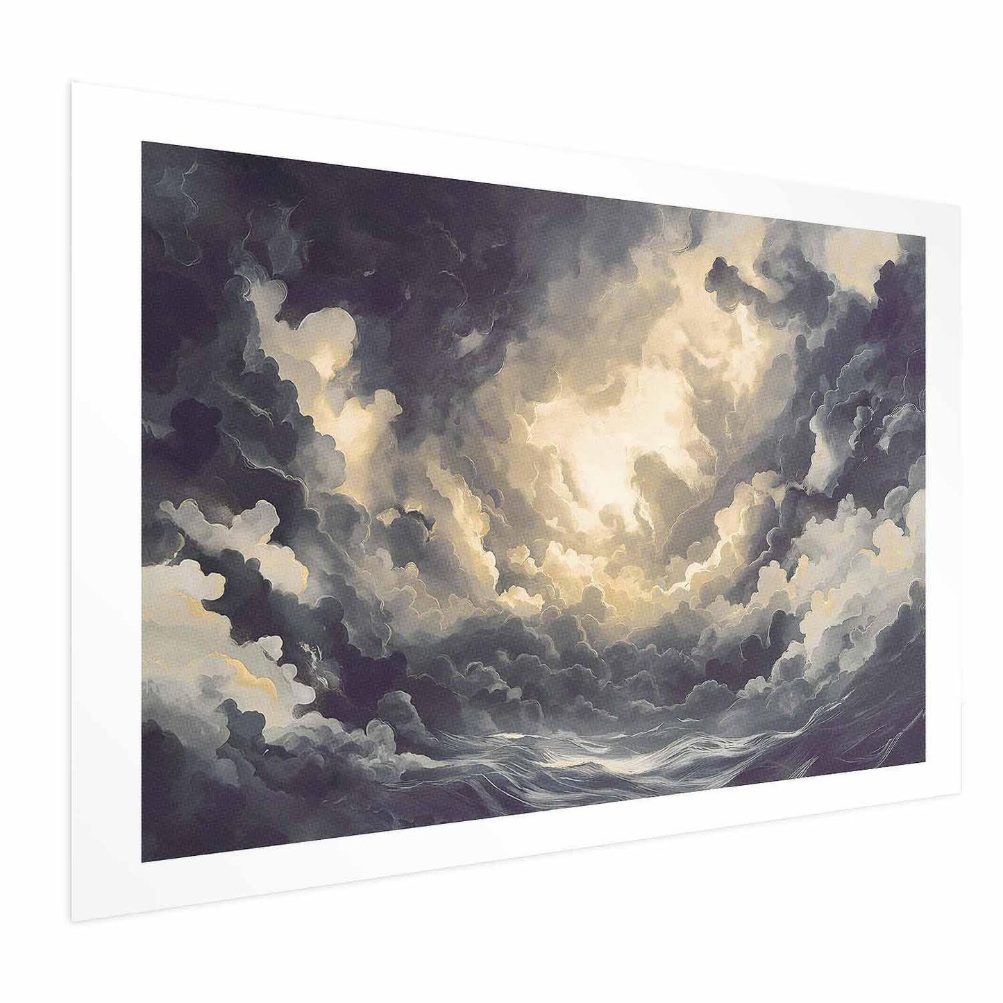 Poster - Epic Play of Light: The Sun Battling for Dominance Over the Clouds Artgeist