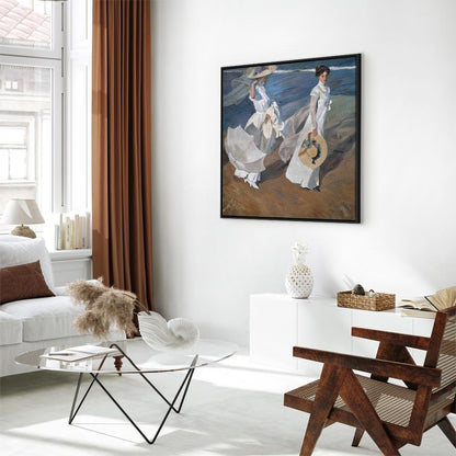 Leinwandbild - Joaquín Sorolla y Bastida – Strolling along the Seashore