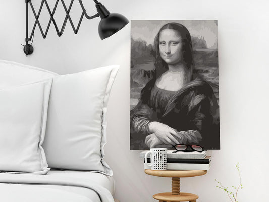 Malen nach Zahlen Mona Lisa - Detailansicht der nummerierten Leinwand