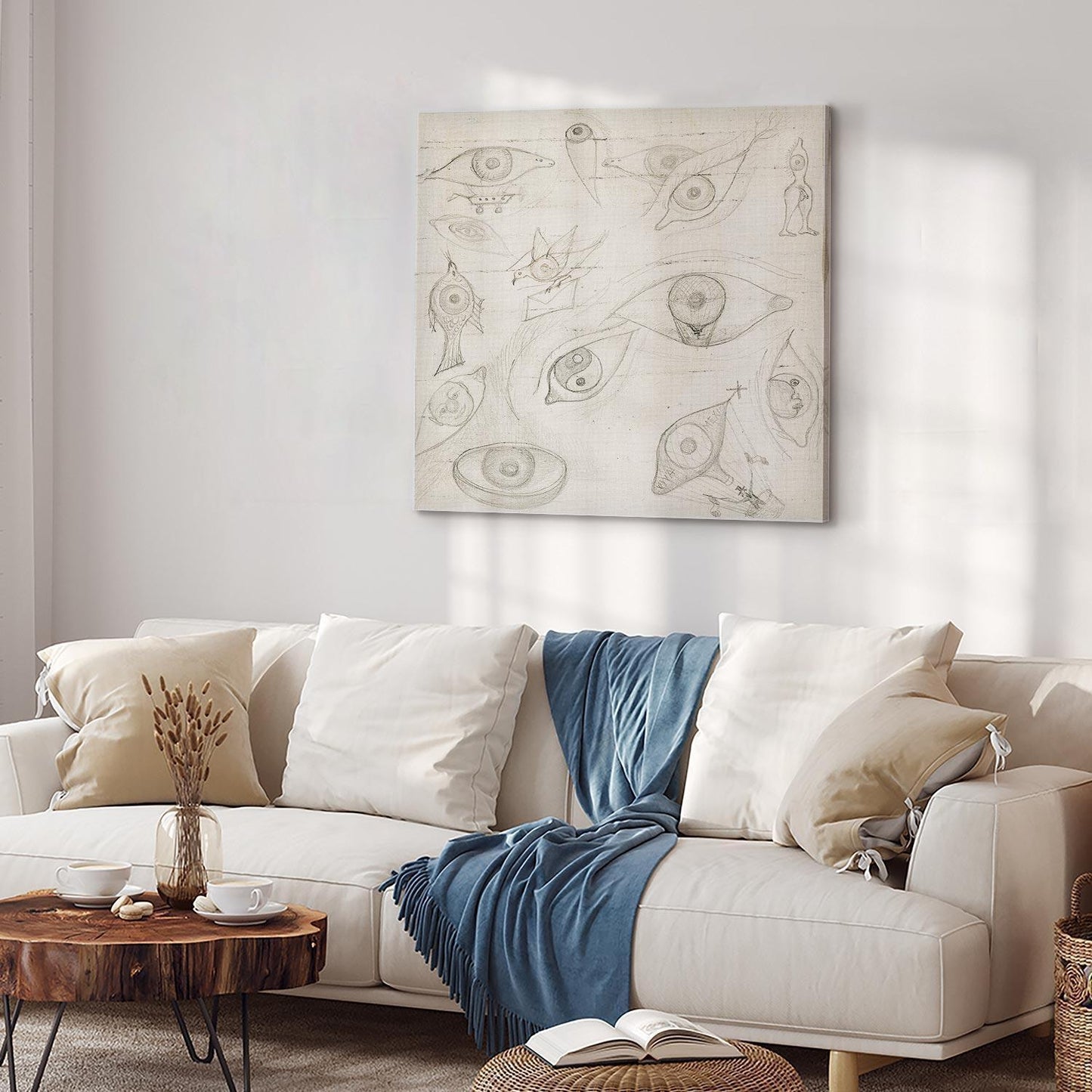 Leinwandbild - Frida Kahlo – Drawing of Eyes