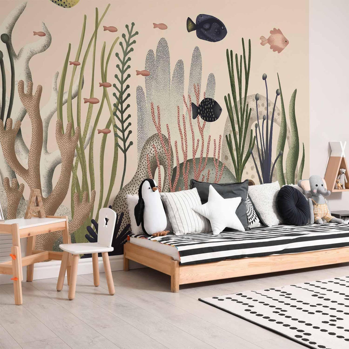 Fototapete - Underwater World - Fish and Corals in Pastel Colours