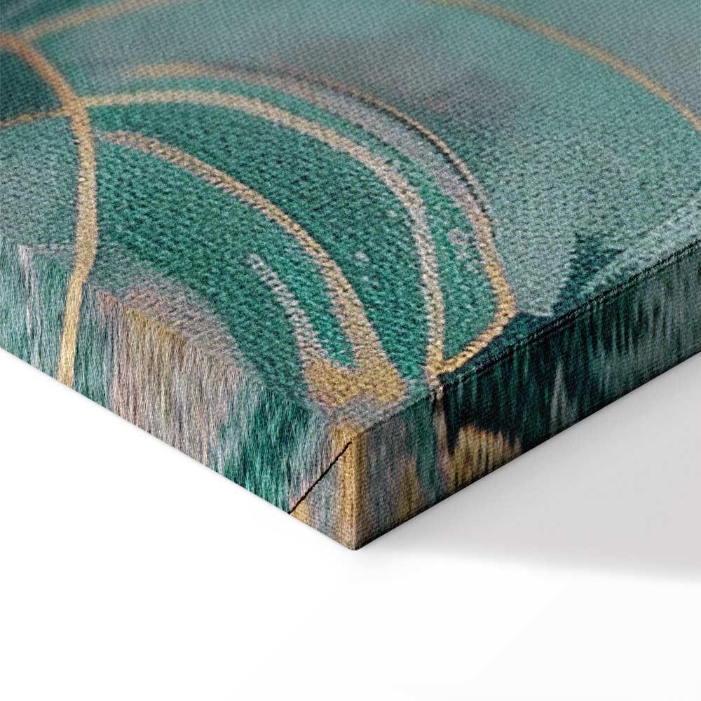 Leinwandbild - Tapestry Pattern with a Meadow and Flowers Kilim with a Spring Motif