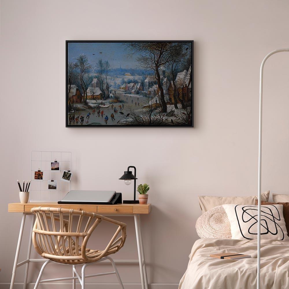 Leinwandbild - Pieter Brueghel the Younger – Winter Landscape with a Bird Trap