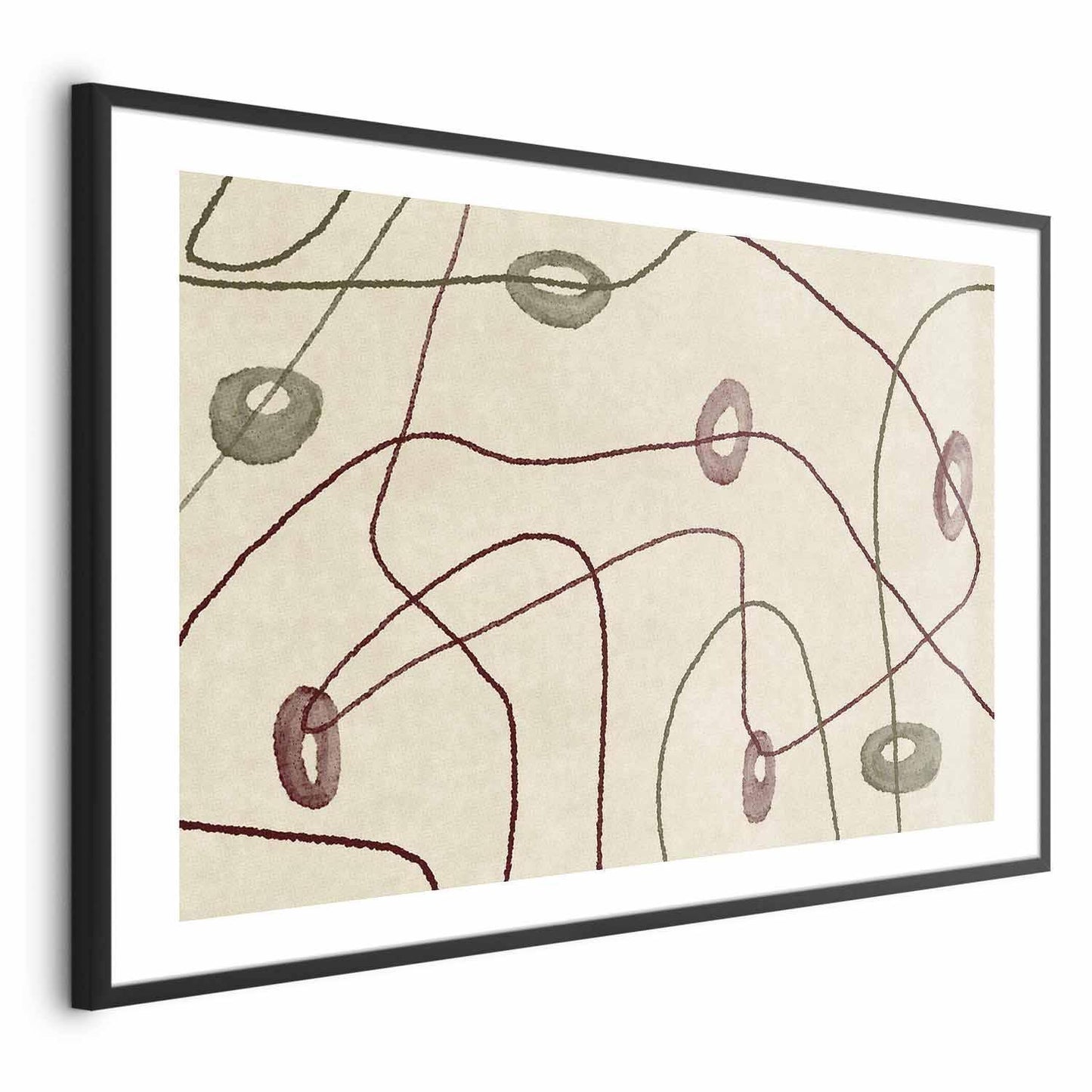 Poster - Lines and Shapes - a bead labyrinth on a pale, worn background Artgeist
