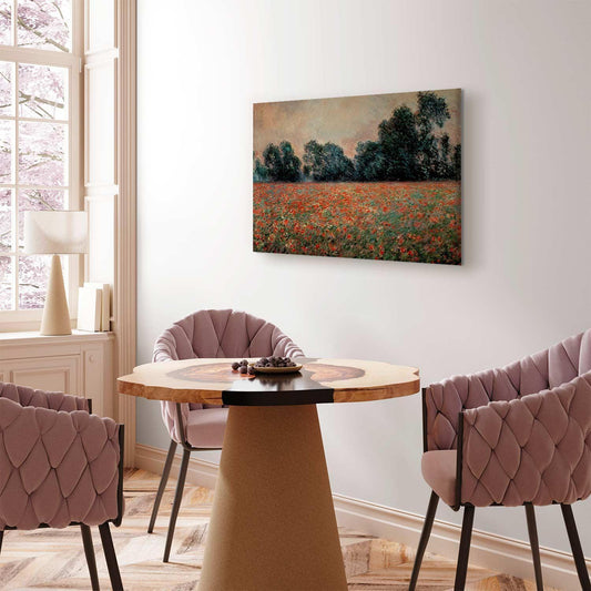 Leinwandbild - Field with wild Poppies (Claude Monet) Artgeist