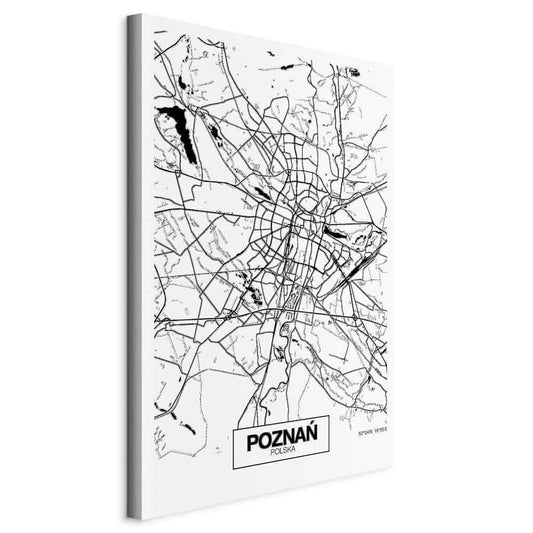 Leinwandbild - City Plan: Poznan (1 Part) Vertical
