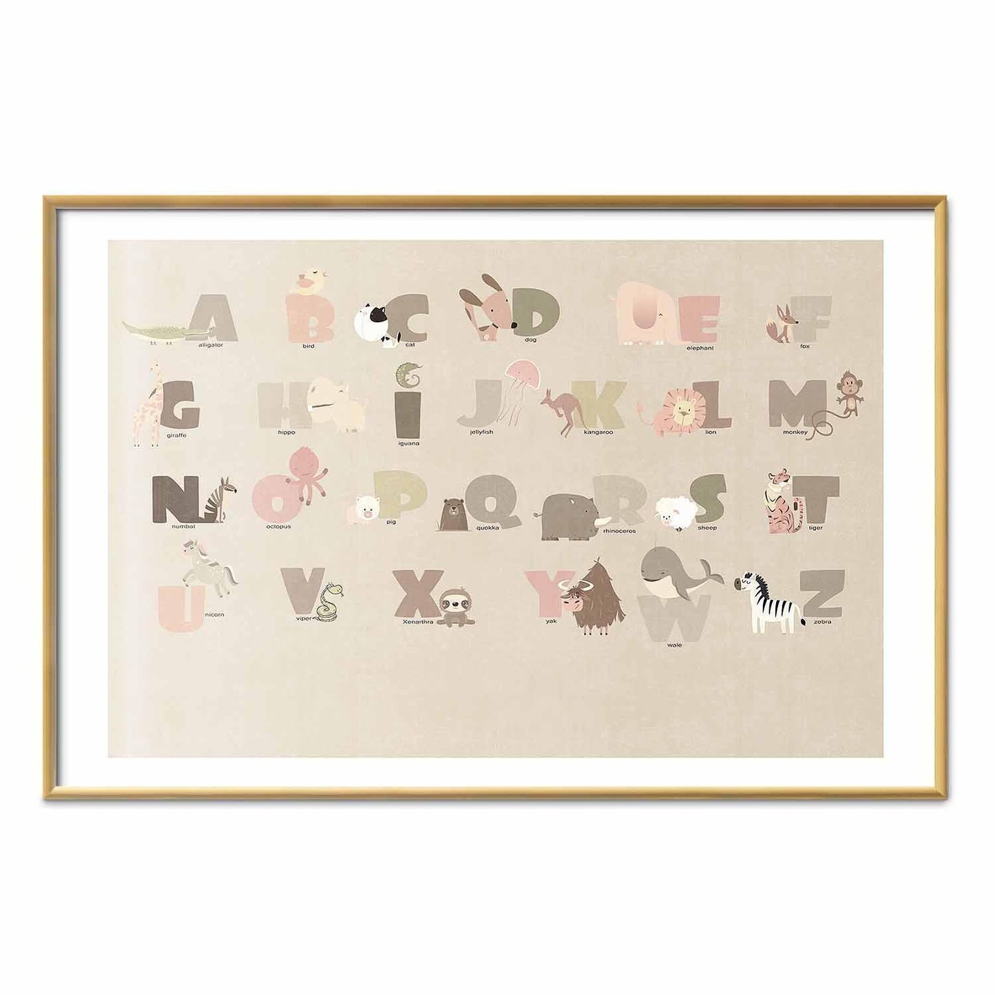 Poster - Beige Alphabet