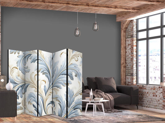 Paravent - Baroque Ornaments in Light Creamy Blue Colors Artgeist