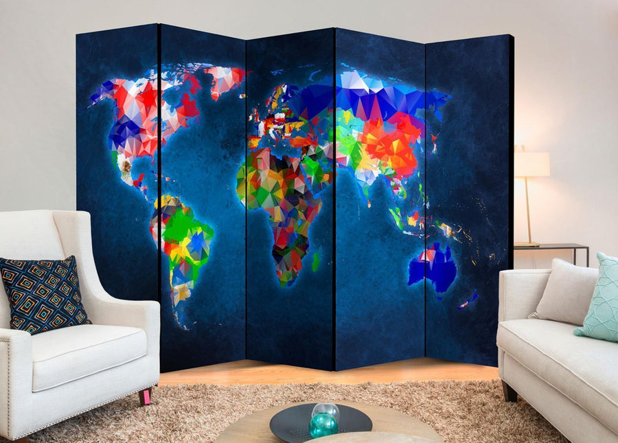 Paravent - Colorful map Artgeist