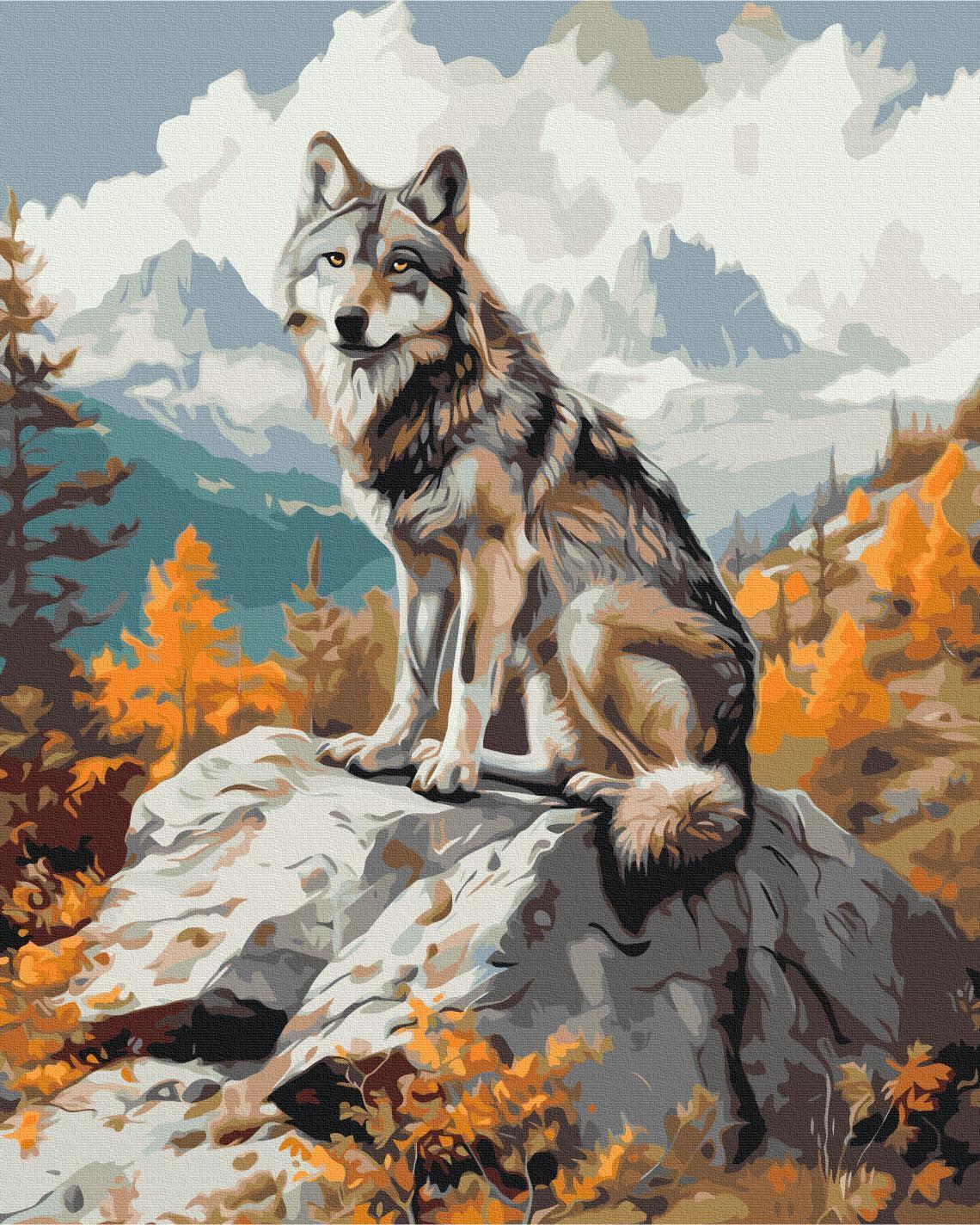 Malen nach Zahlen - Mountain wolf