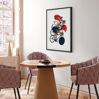 Leinwandbild - Cycling Race Competitors on a Light Background - Illustration