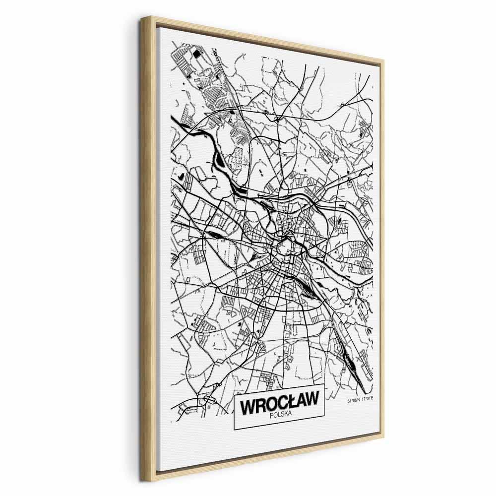Leinwandbild - City Plan: Wroclaw (1 Part) Vertical