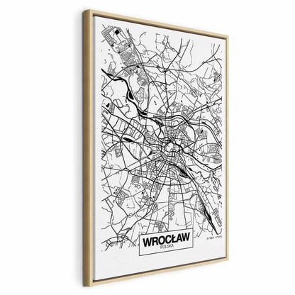 Leinwandbild - City Plan: Wroclaw (1 Part) Vertical