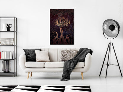 Leinwandbild - Golden Submarine (1 Part) Vertical Artgeist