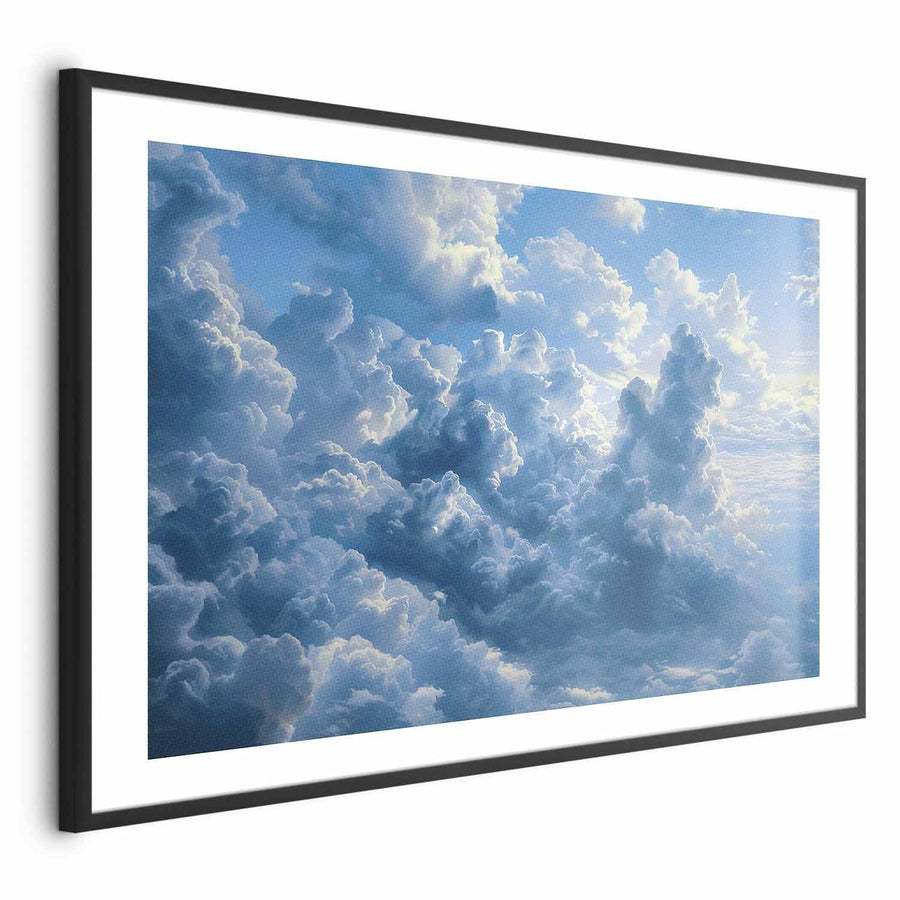 Poster - Ocean in the Air: Waving Clouds Reflecting Morning Light Artgeist