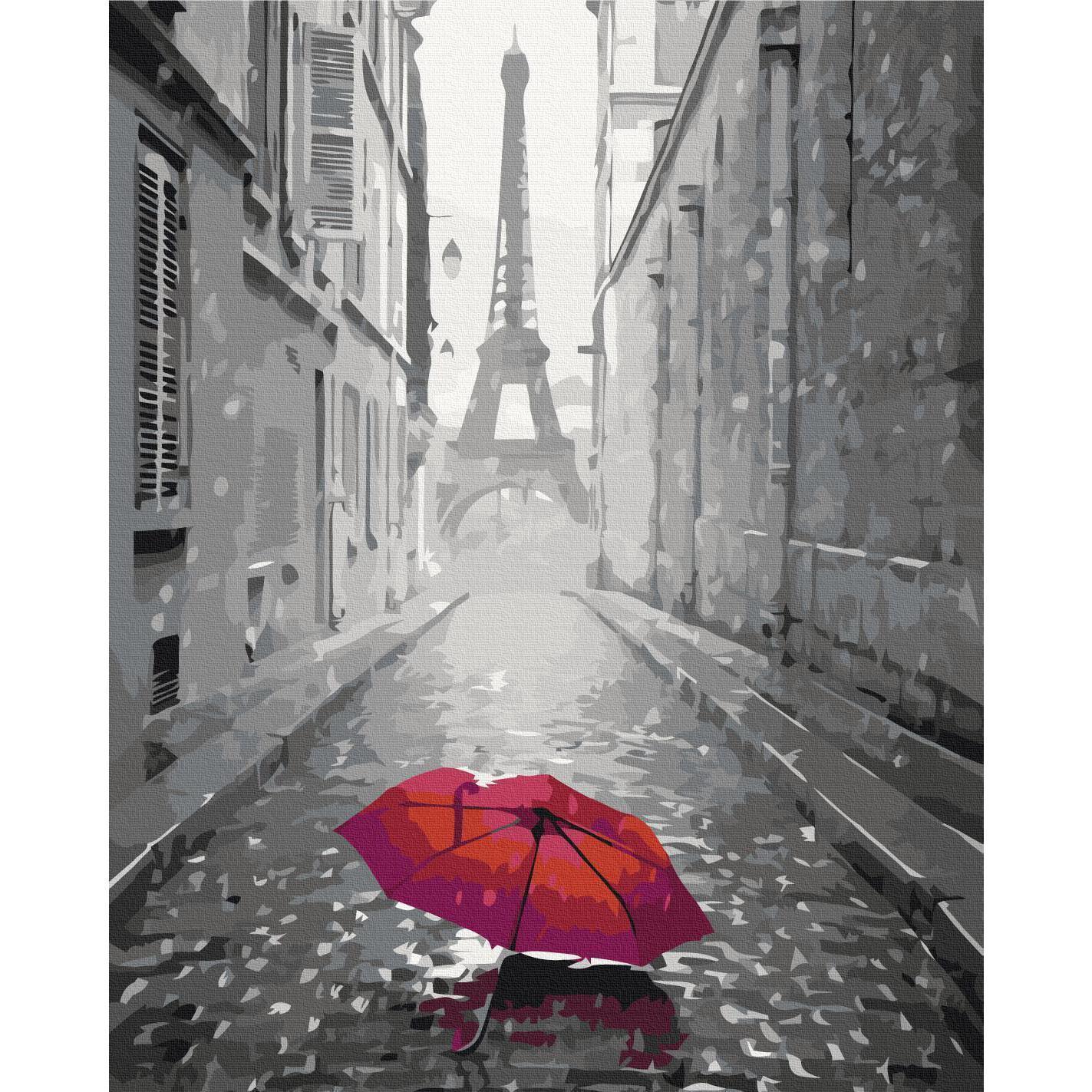 Malen nach Zahlen - Paris (Red Umbrella)