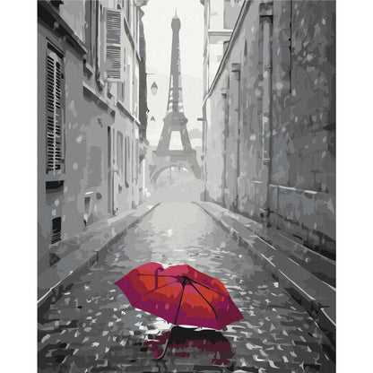 Malen nach Zahlen - Paris (Red Umbrella)