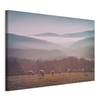 Leinwandbild - Sheep in Mountain Landscape (1-part) - Animals in Nature