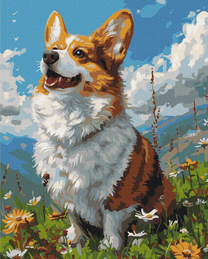 Malen nach Zahlen - Sunny Corgi