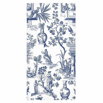 Tapete - Blue antique – a delicate pattern with Greek and botanical motifs
