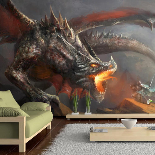 Drachen & Feuer – Fantasievolle Fototapete für mutige Designs