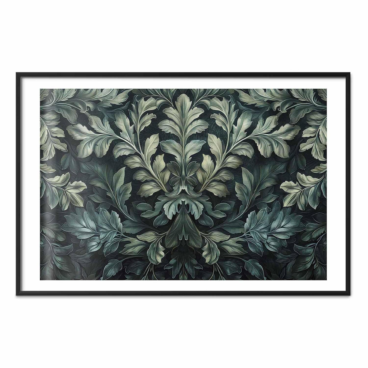 Poster - Victorian Leaves in Dark Greens