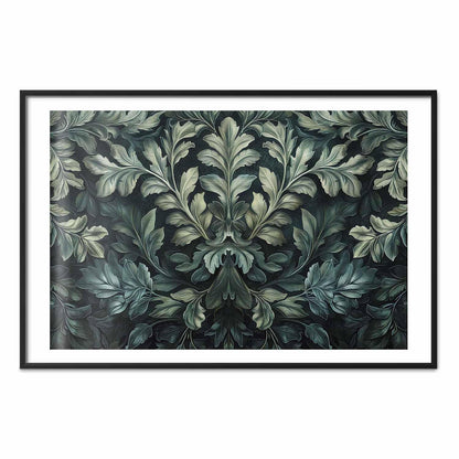 Poster - Victorian Leaves in Dark Greens