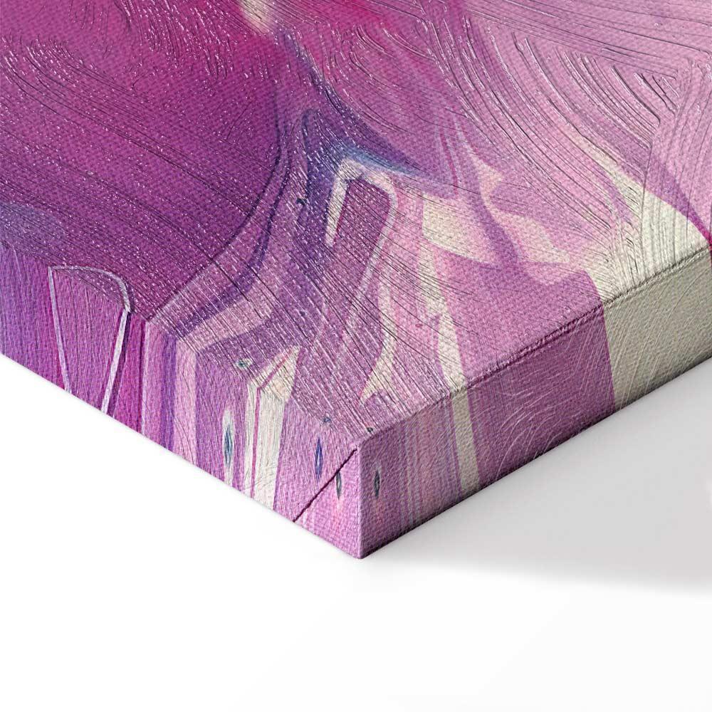 Leinwandbild - Night Flows - Abstract Waves in Shades of Blue and Violet