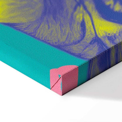 Leinwandbild - Colorful Tiger - Intense Colors of a Tiger Surrounded by Tropical Plants