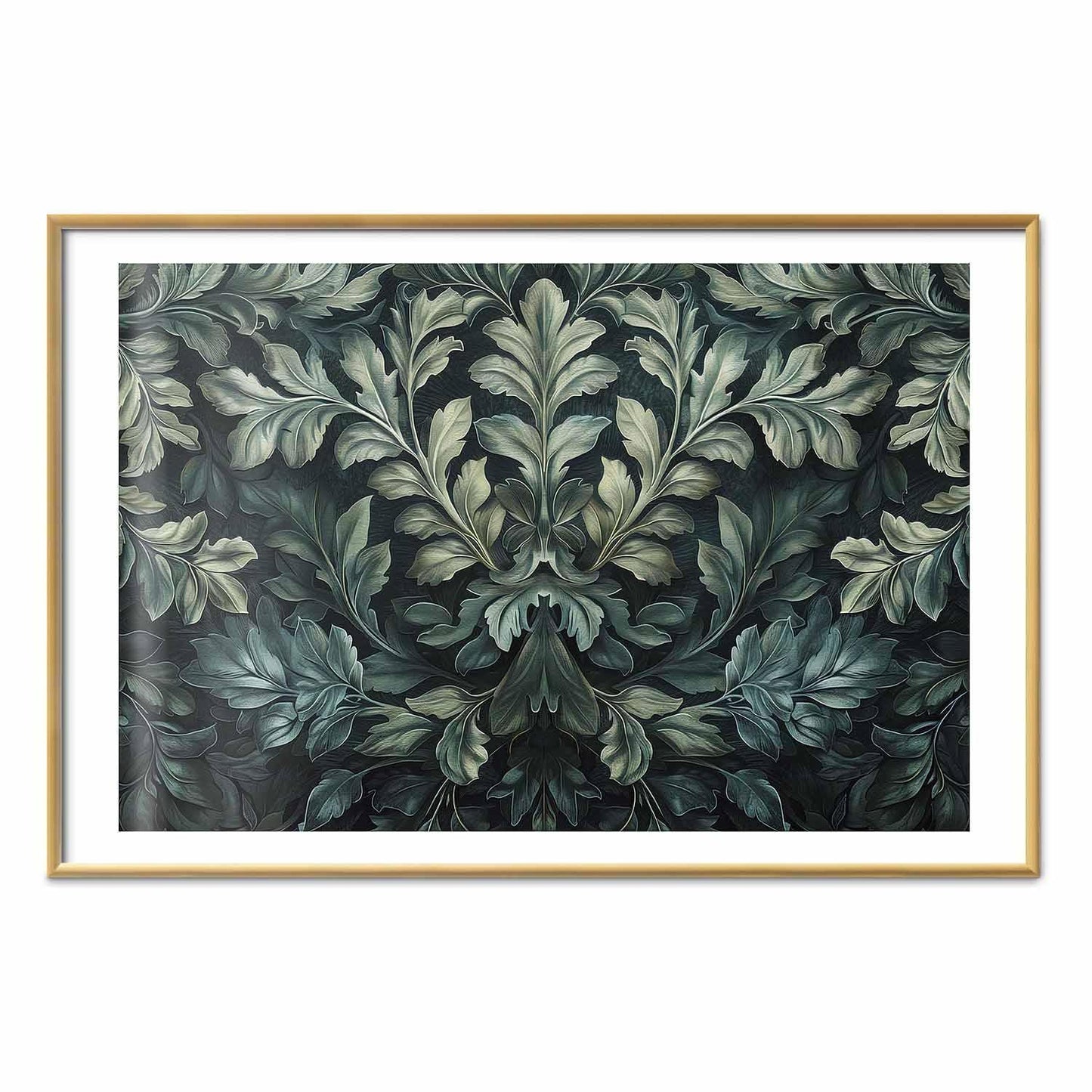 Poster - Victorian Leaves in Dark Greens