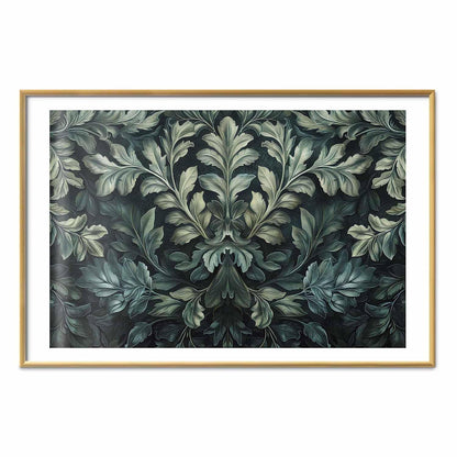 Poster - Victorian Leaves in Dark Greens