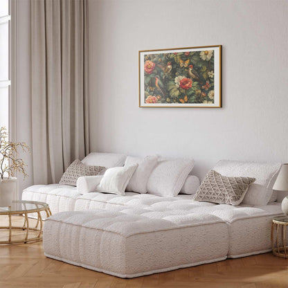 Zimmer Deko Blumen, Vögel & Schmetterlinge im Retro-Look