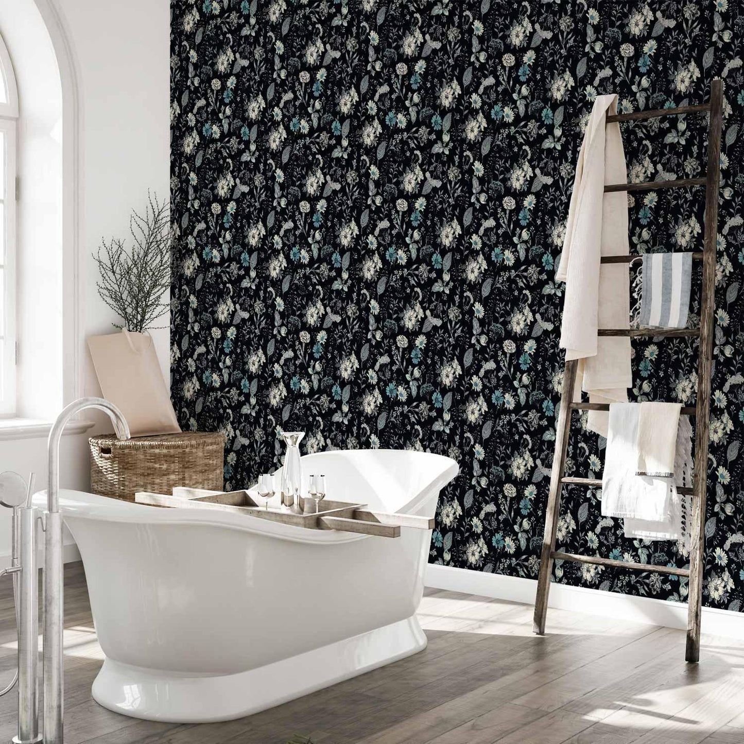 Tapete - Fragrant flowers and herbs - blue